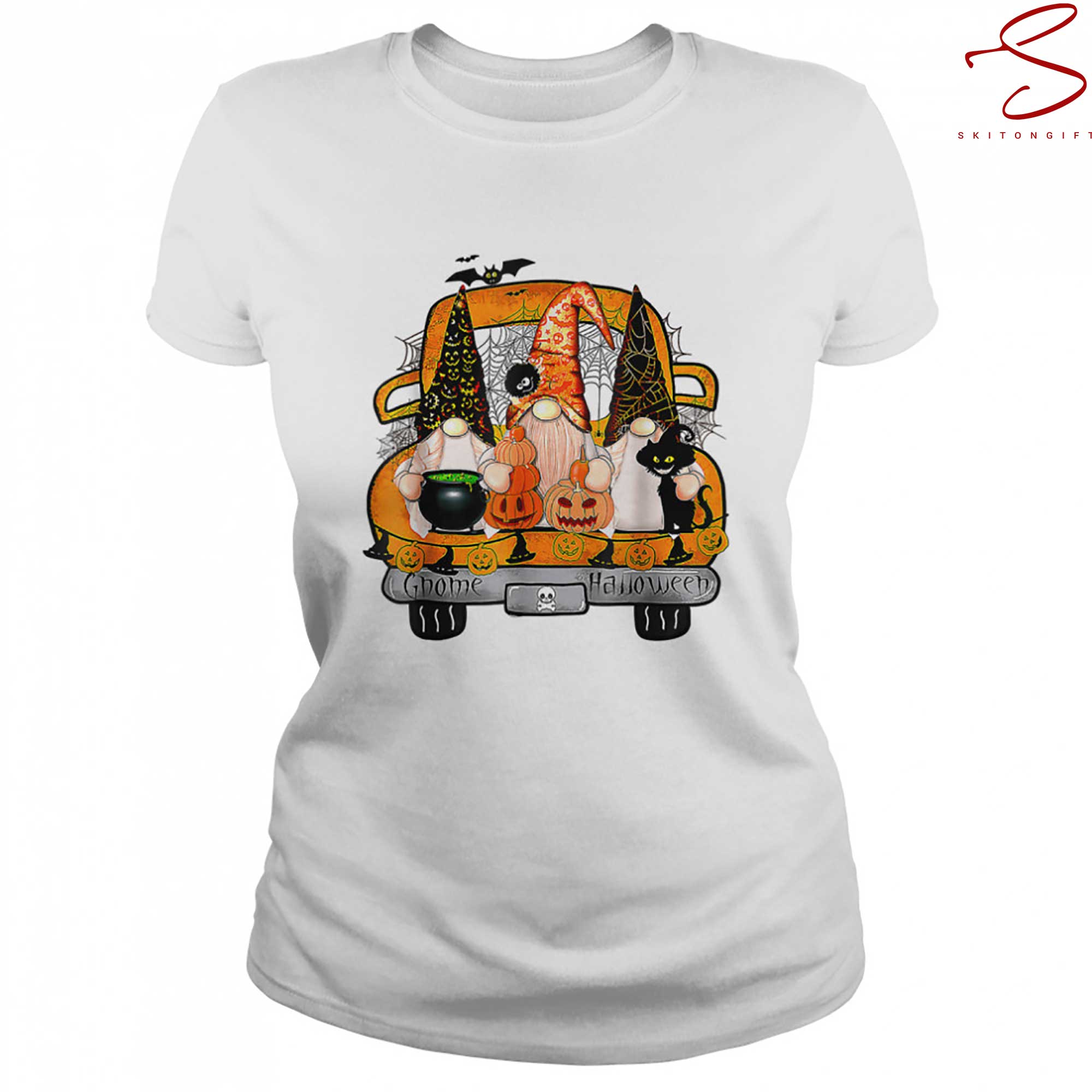 Skitongift Gnome Witch Halloween Pumpkin Autumn Fall Holiday T Shirt