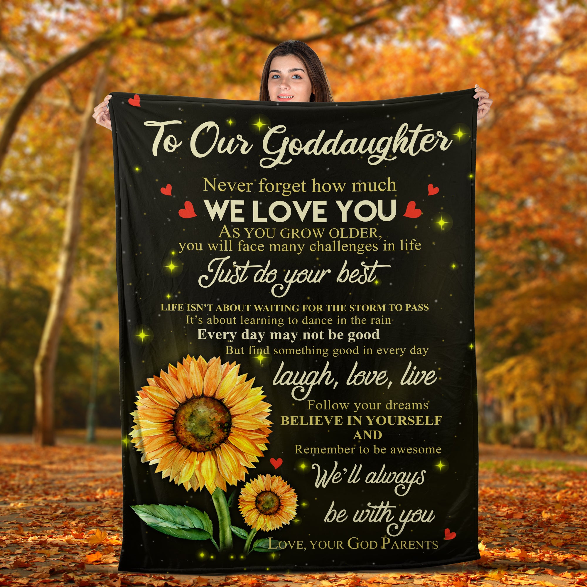 Skitongifts Blanket For Sofa Throws, Bed Throws On Christmas, Halloween, Birthday Goddaughter I'll Always Be With You