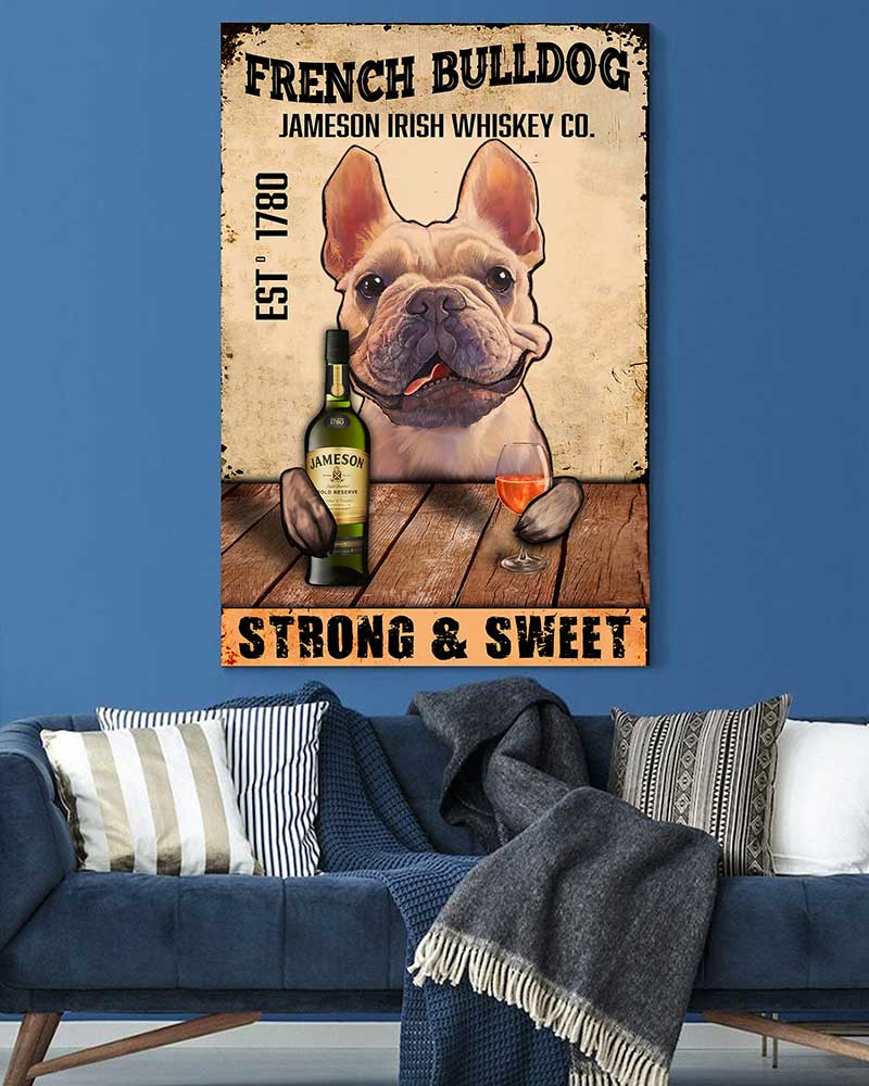 Skitongift Wall Decoration, Home Decor, Decoration Room Golden Retriever Jameson Irish Whiskey Strong and Sweet VT1506