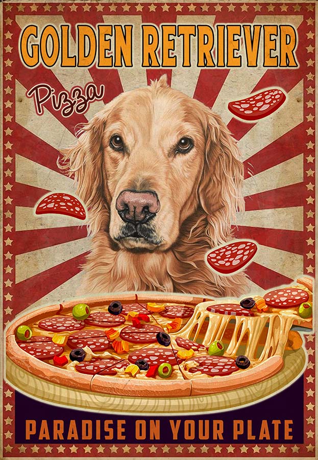 Golden Retriever - Pizza Paradise On Your Plate-MH2109