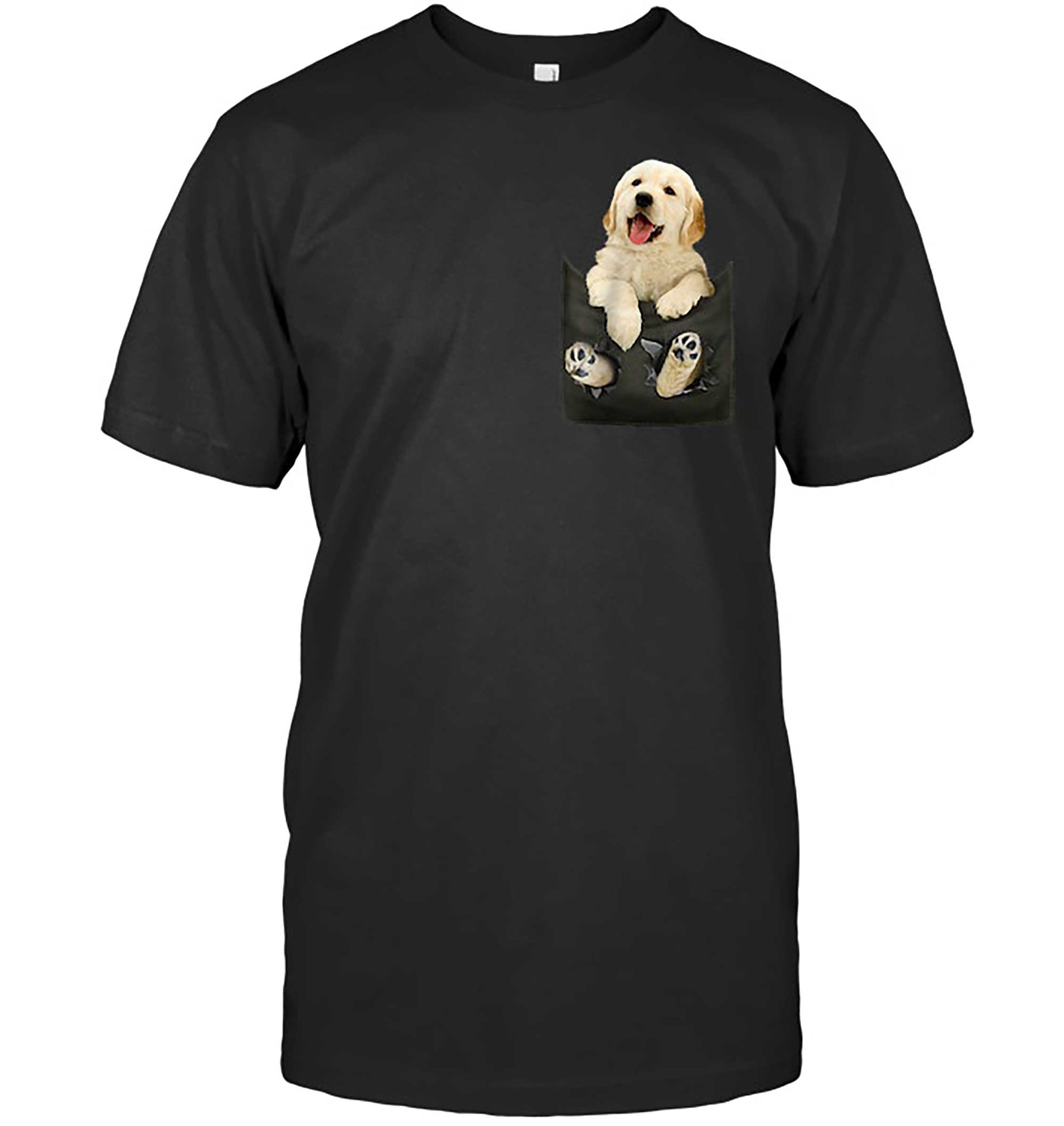 Golden retriever top pocket t shirt