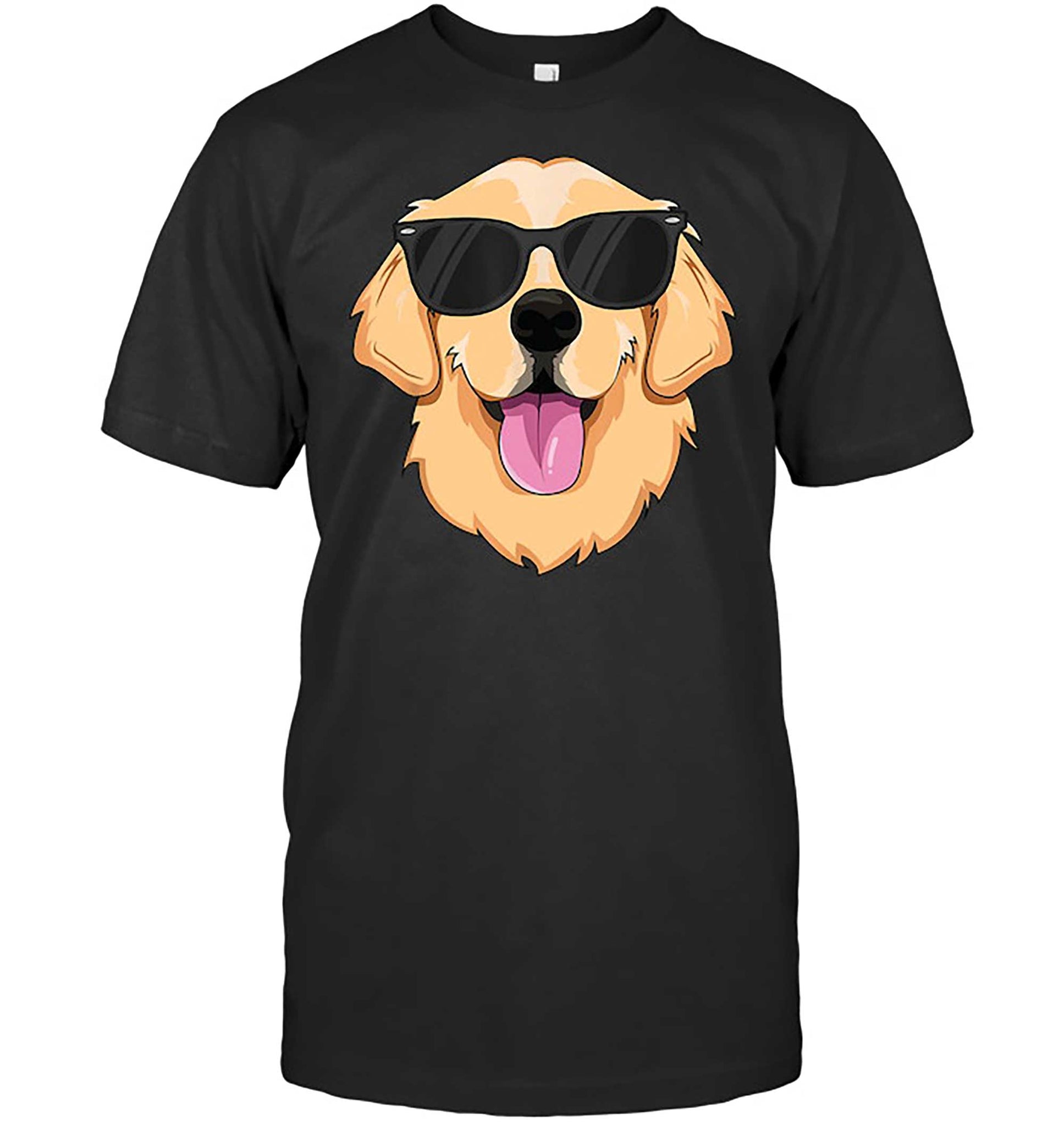 Skitongift-Golden-Retriever-Wearing-Sunglasses-Funny-Shirts-Hoodie-Sweater-Short-Sleeve-Casual-Shirt