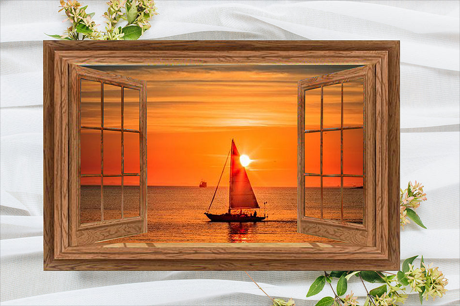 Gorgeous Lake Scenery Through Faux Window