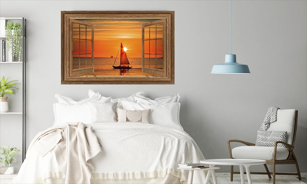 Gorgeous Lake Scenery Through Faux Window
