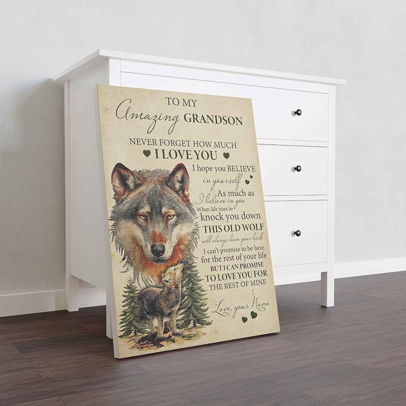 Skitongifts Wall Decoration, Home Decor, Decoration Room Grandson Nana Wolf Edition-TT0301