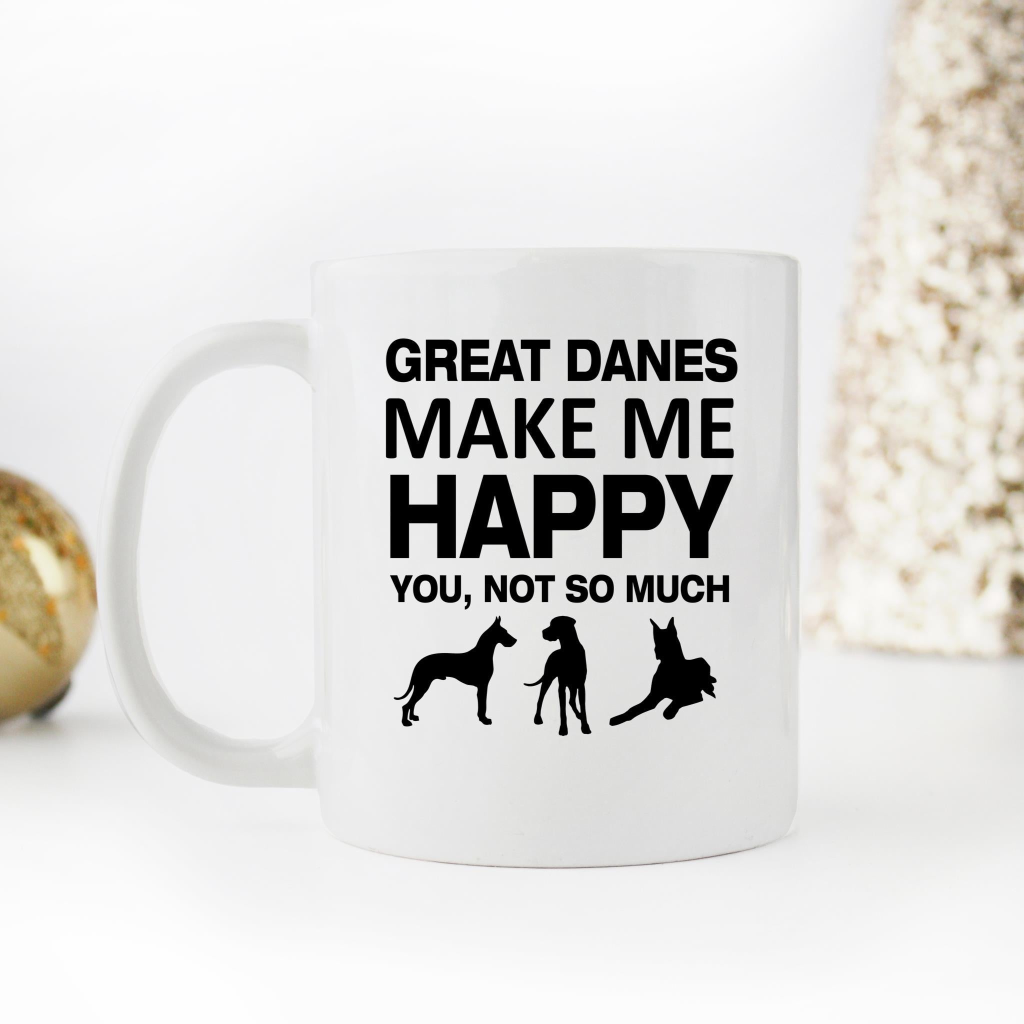 Skitongifts Funny Ceramic Novelty Coffee Mug Great Danes Make Me Happy, Great Dane, Great Dane uWWgLpV