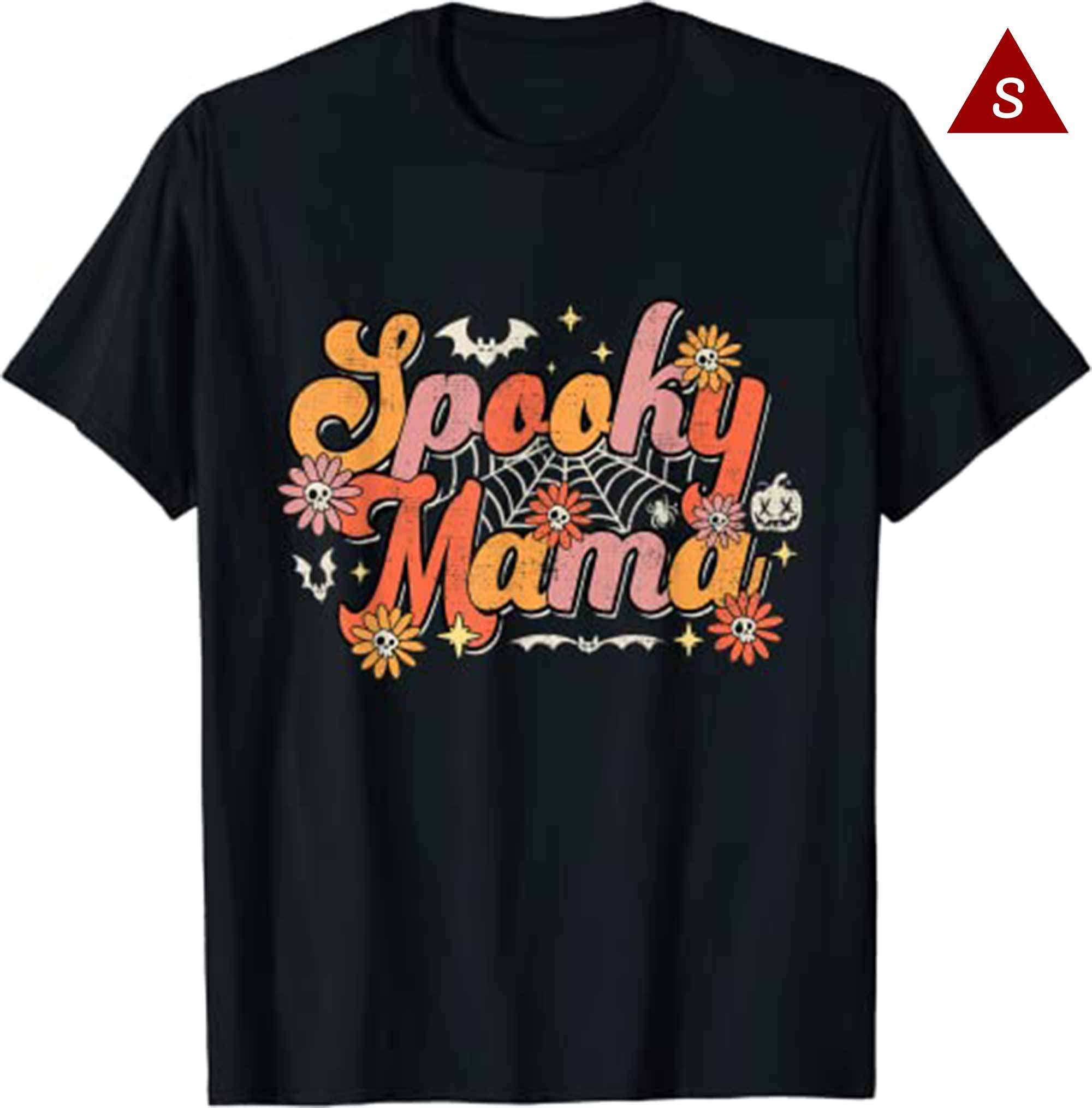 Groovy Spooky Mama Retro Halloween Ghost Witchy Spooky Mom T Shirt