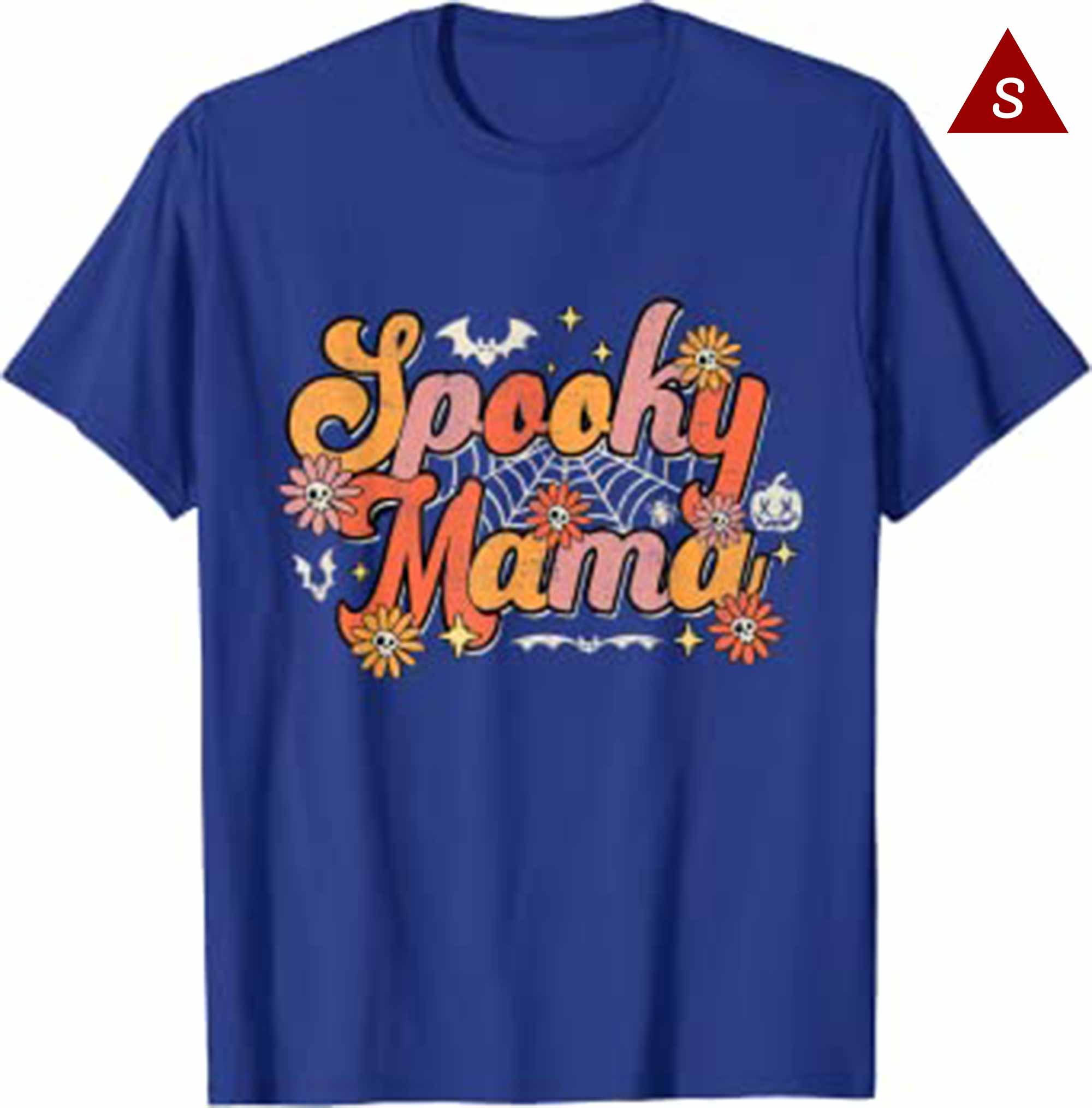 Skitongift Groovy Spooky Mama Retro Halloween Ghost Witchy Spooky Mom T Shirt