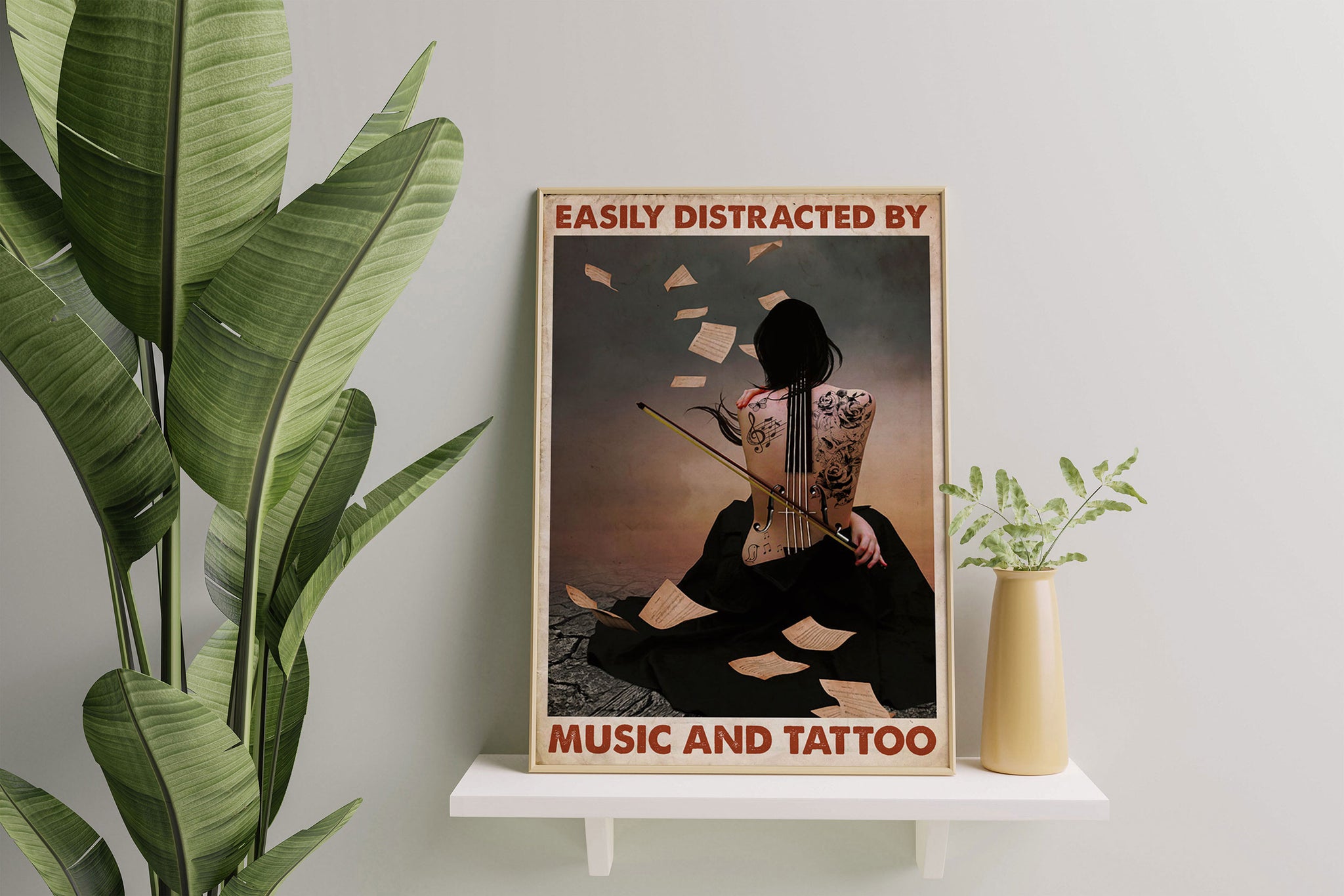 Guitar Easily Distracted By Music And Tattoo-MH1108