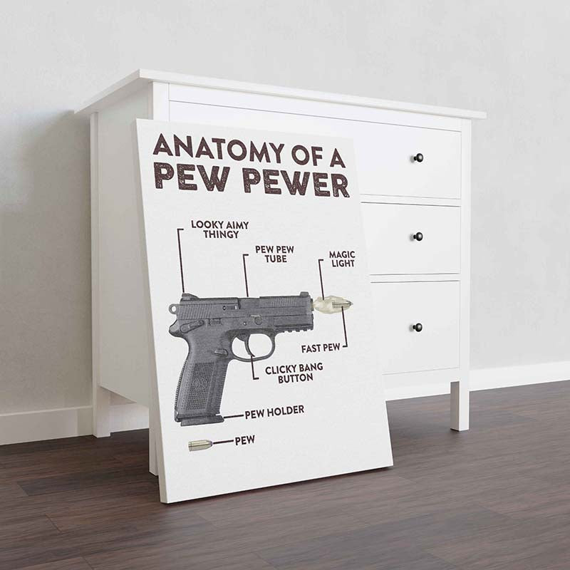 Skitongifts Wall Decoration, Home Decor, Decoration Room Gun Anatomy Of A Pew Pewer-TT0111