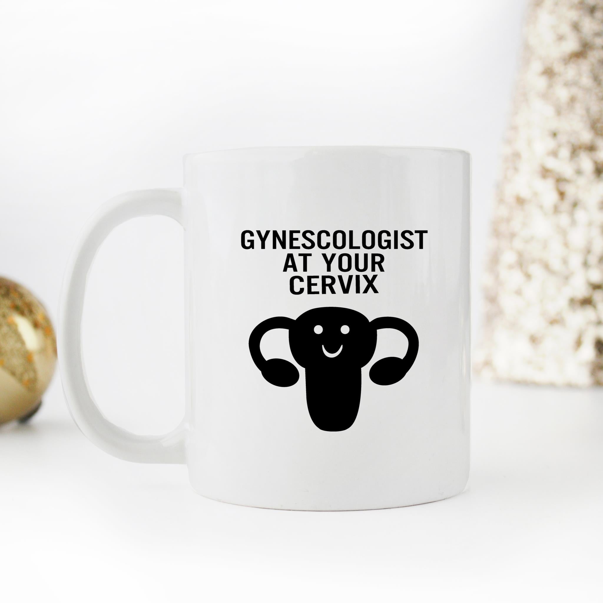 Skitongifts Funny Ceramic Novelty Coffee Mug Gynecology Gynecologist At Your Service For Doctor GaiPYQk