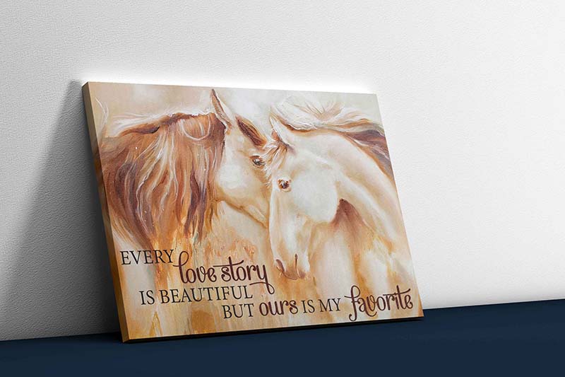 Skitongifts Wall Decoration, Home Decor, Decoration Room Horse - Every Love Story Is Beautiful-TT2203