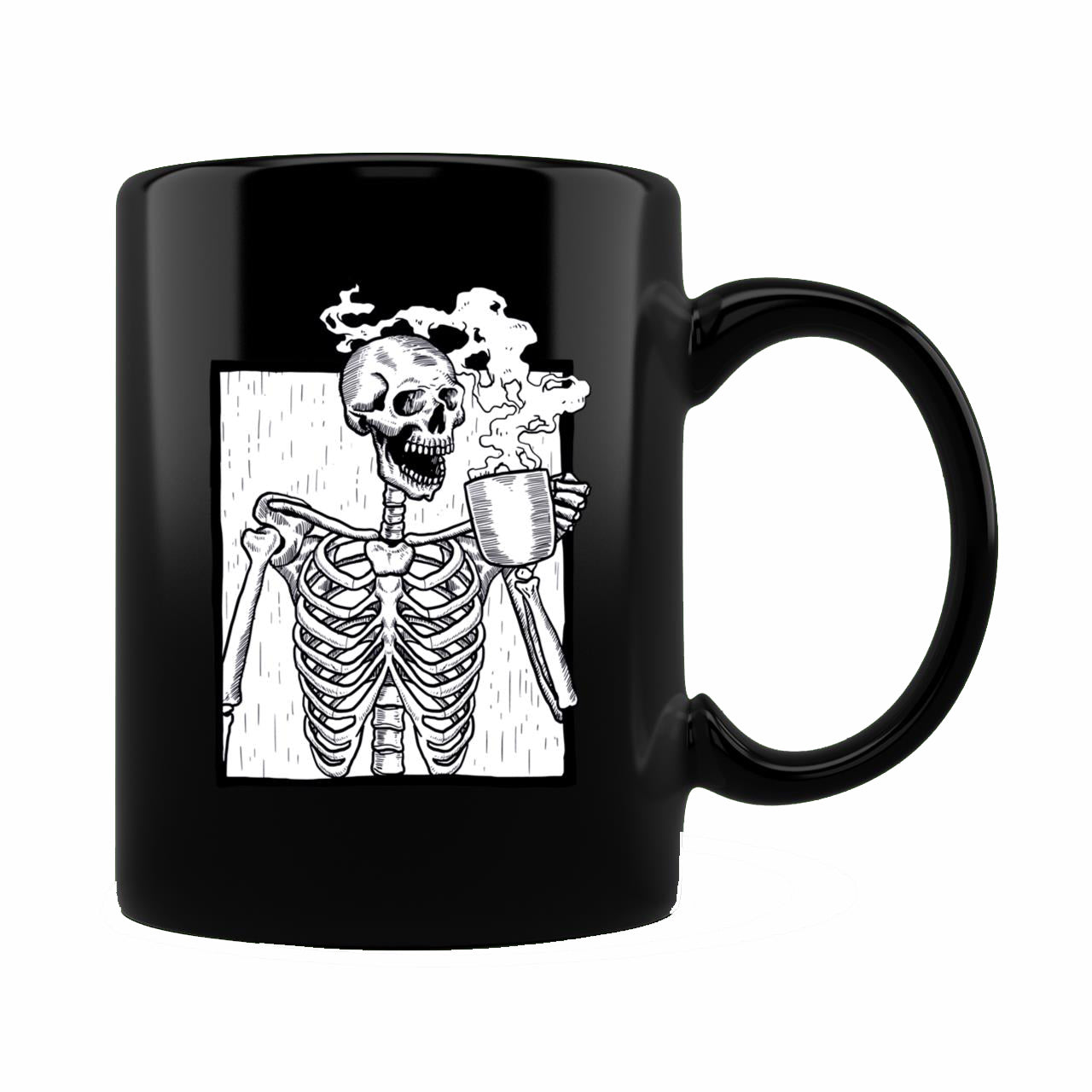 Skitongift Spooky Ceramic Novelty Coffee Mug Halloween Coffee Drinking Skeleton Skull Mug