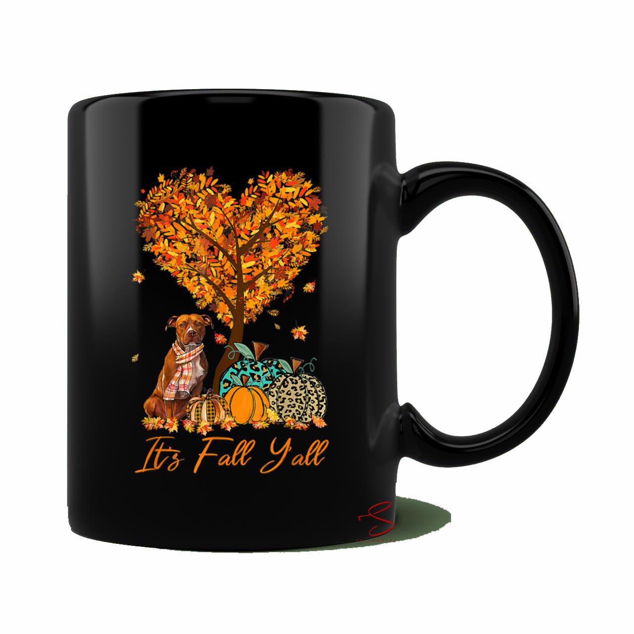Skitongift Ceramic Novelty Coffee Mug Spooky Halloween Dog Mug Its Fall Yall American Staffordshire Terrier Dog Spooky Halloween