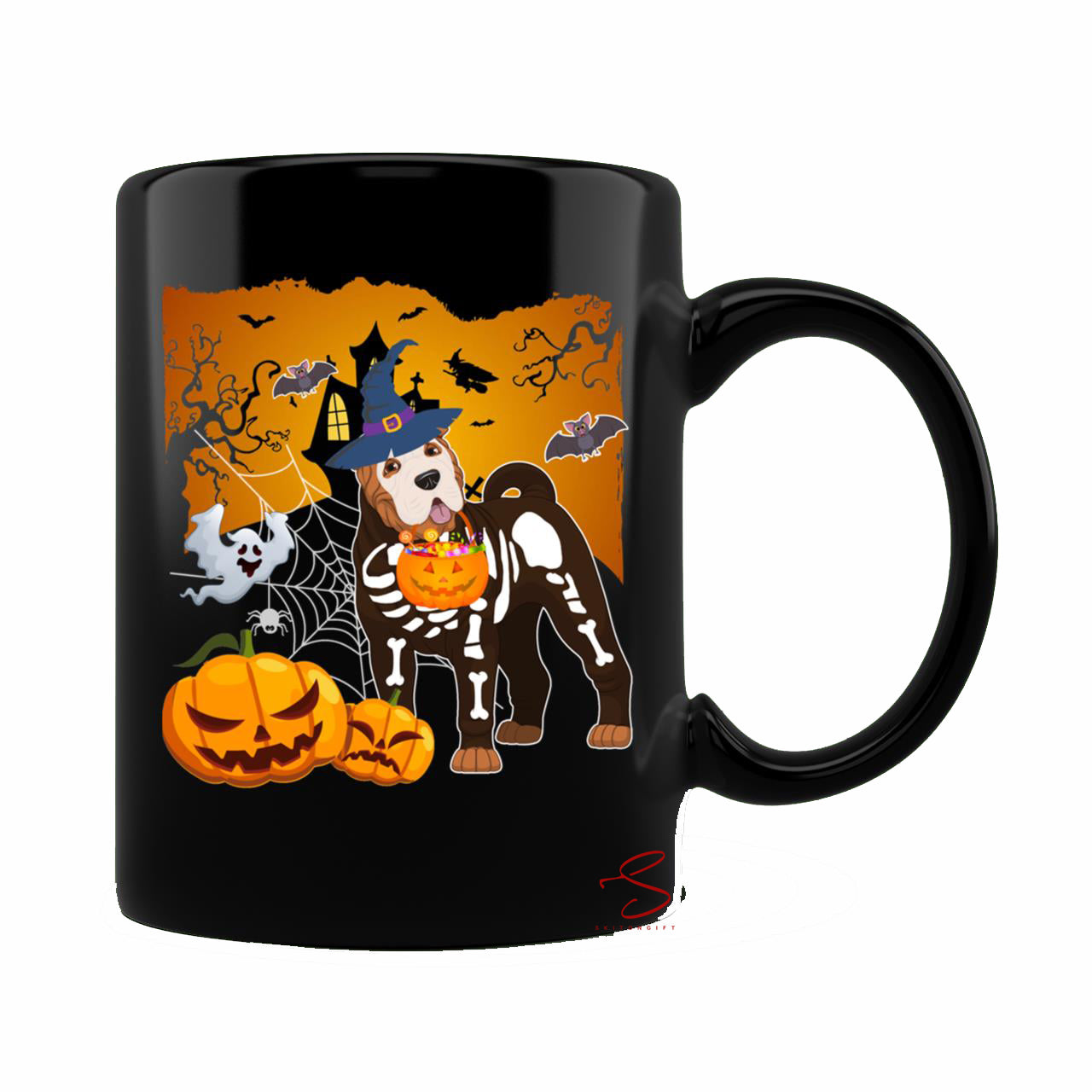 Skitongift Ceramic Novelty Coffee Mug Spooky Halloween Festivals Art Essential Mug