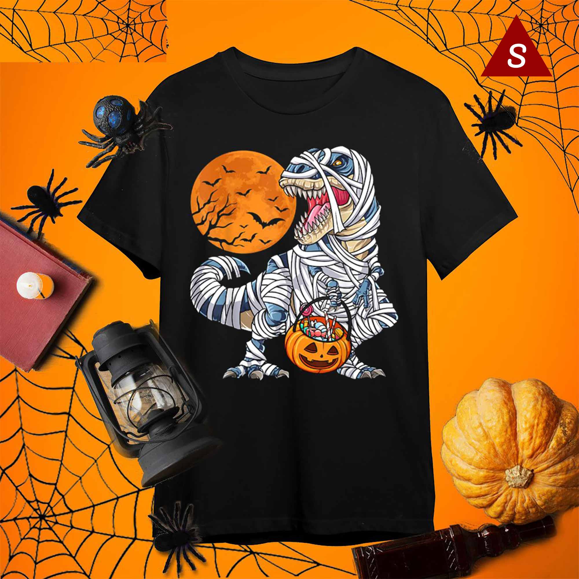 Skitongift Halloween Horror Nights Shirts Dinosaur T Rex Mummy Pumpkin