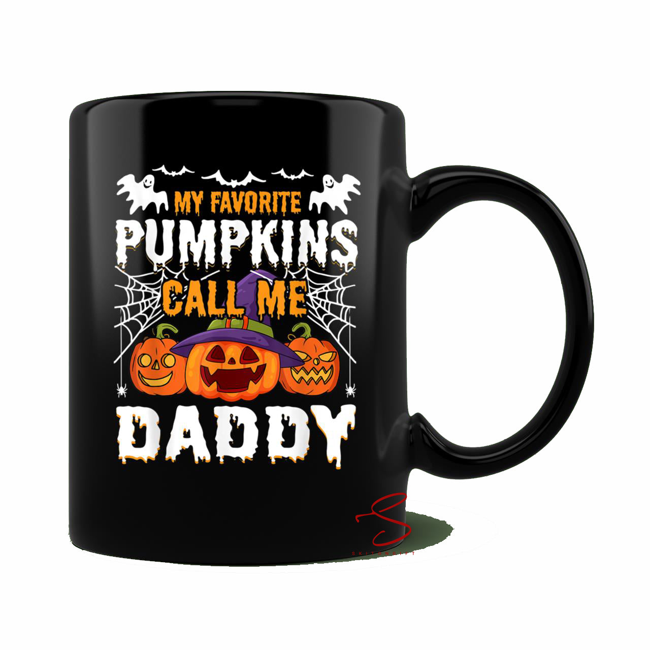 Skitongift Spooky Ceramic Novelty Coffee Mug Halloween My Favorite Pumpkins Call Me Daddy Mug