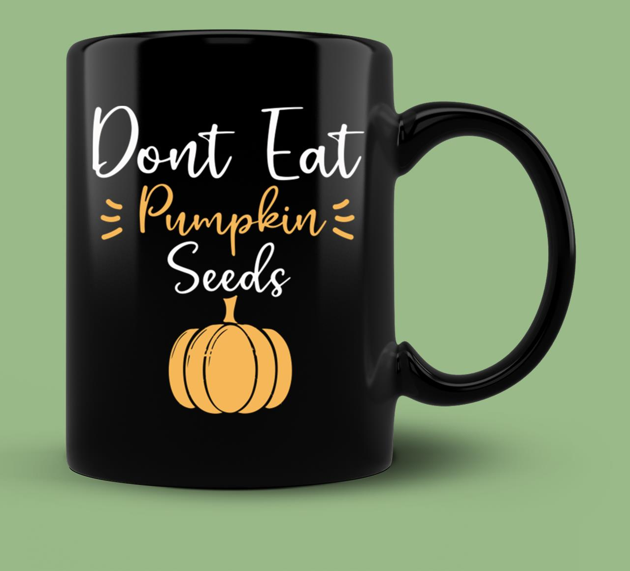 Skitongift Ceramic Novelty Coffee Mug Halloween Pregnancy Mug Don’T Eat Pumpkin Seeds Funny Halloween Maternity