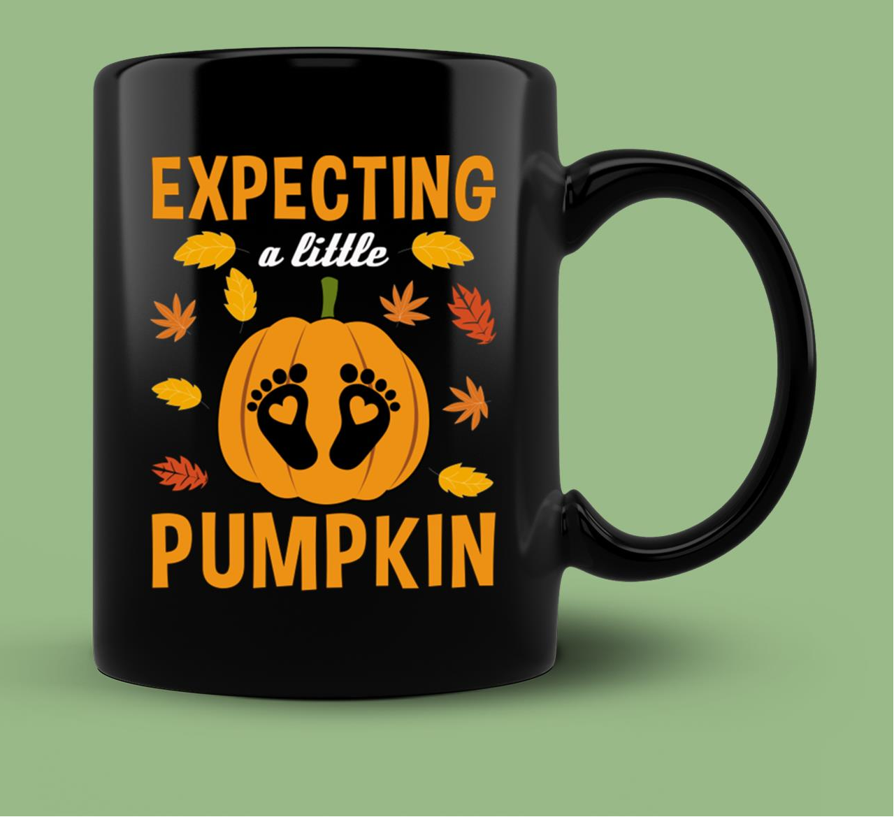 Skitongift Ceramic Novelty Coffee Mug Halloween Pregnancy Mug Expecting A Little Pumpkin Maternity