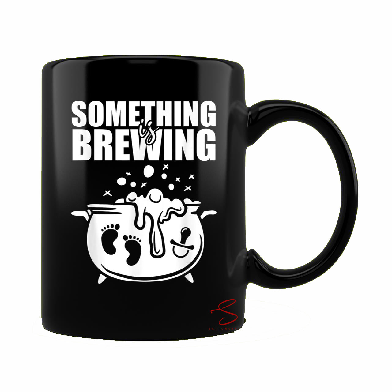Skitongift Spooky Ceramic Novelty Coffee Mug Halloween Pregnancy Mug Pregnancy Baby Shower