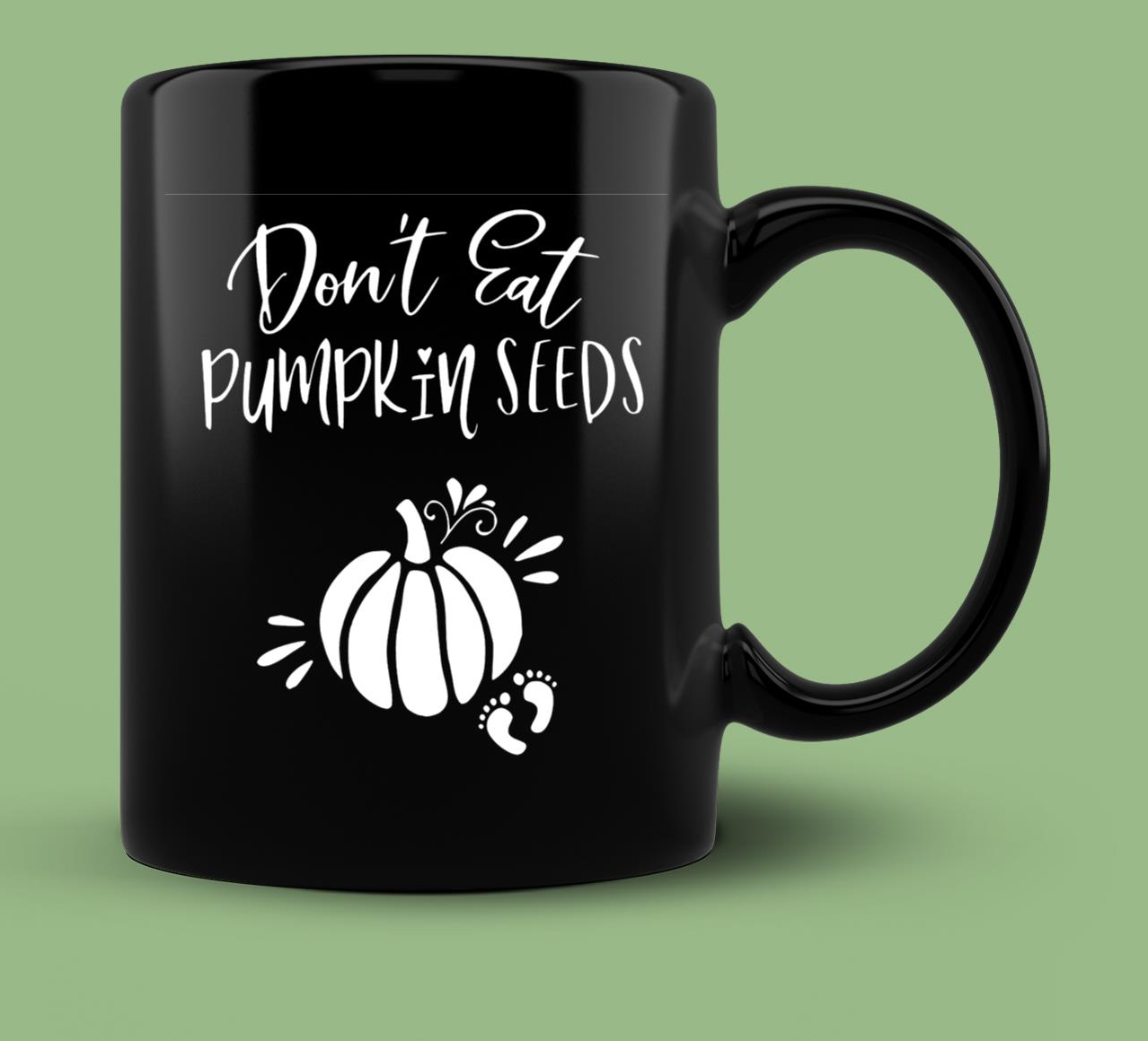 Skitongift Ceramic Novelty Coffee Mug Halloween Pregnancy Mugs Don’T Eat Pumpkin Seeds Family New Baby