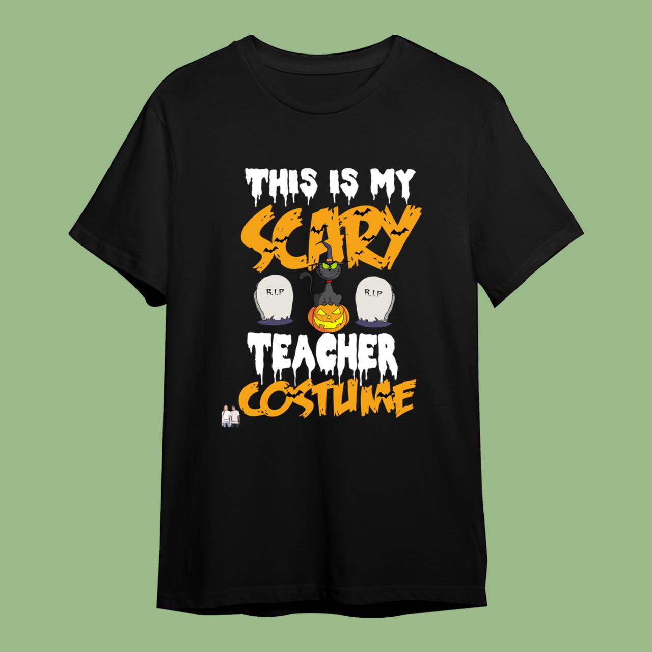 Skitongift Halloween Scary Teacher Costume T-Shirt