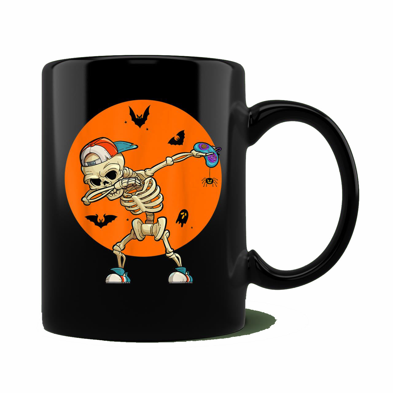 Skitongift Spooky Ceramic Novelty Coffee Mug Halloween Skeleton Gamer Mug