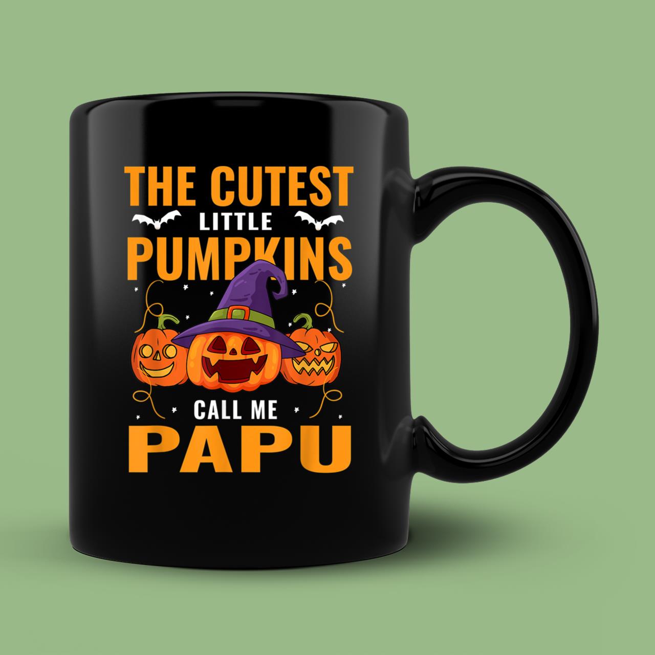 Skitongift Spooky Ceramic Novelty Coffee Mug Halloween The Cutest Little Pumpkins Call Me Papu Mug