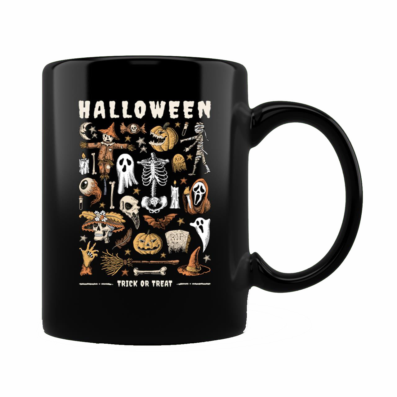 Skitongift Spooky Ceramic Novelty Coffee Mug Halloween Trick Or Treat Mug