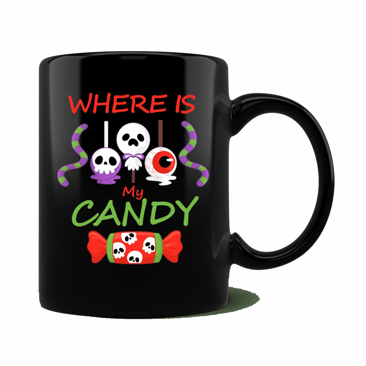 Skitongift Spooky Ceramic Novelty Coffee Mug Halloween Where Is My Candy Mug