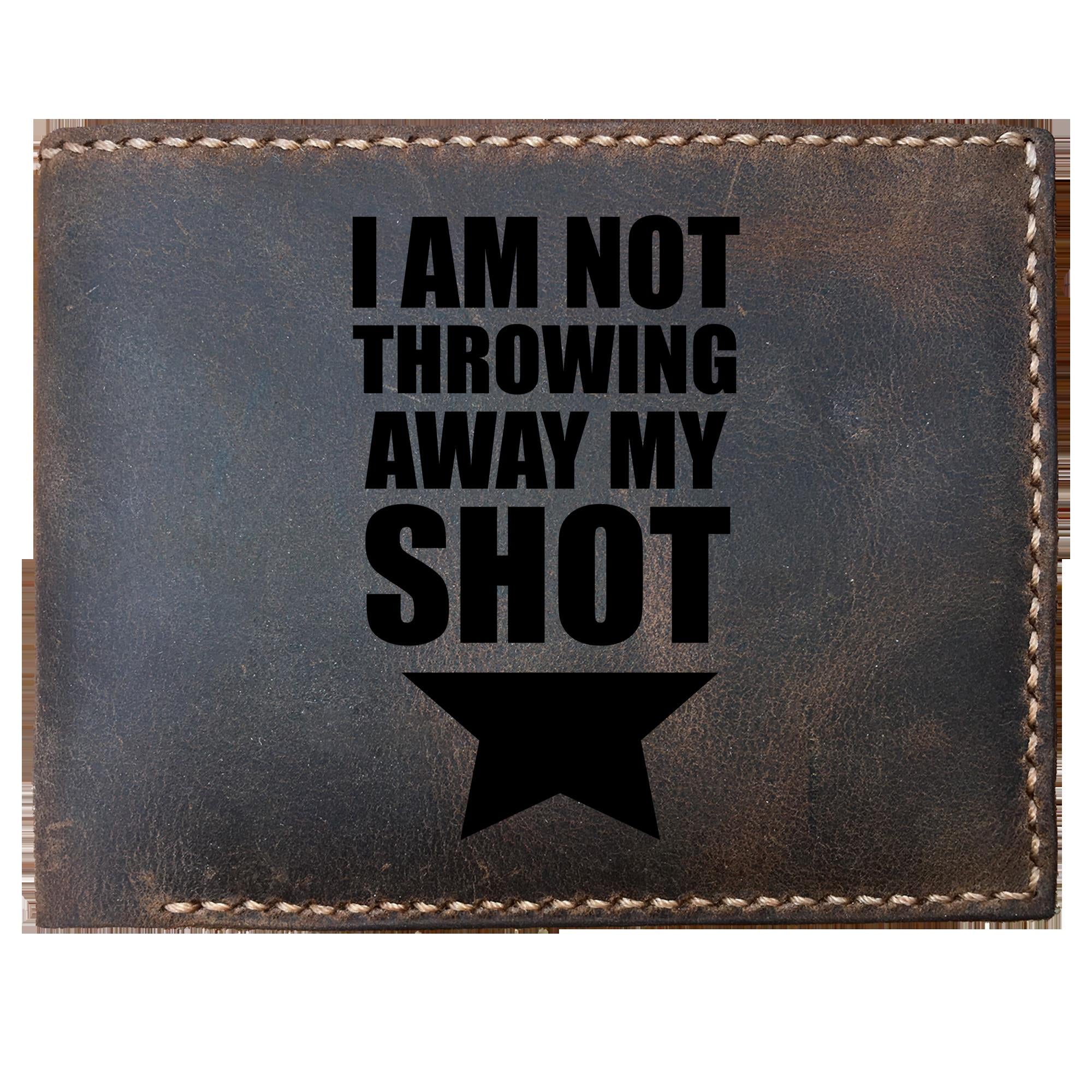 Skitongifts Funny Custom Laser Engraved Bifold Leather Wallet For Men, Hamiton. I Am Not Throwing Away My Shot