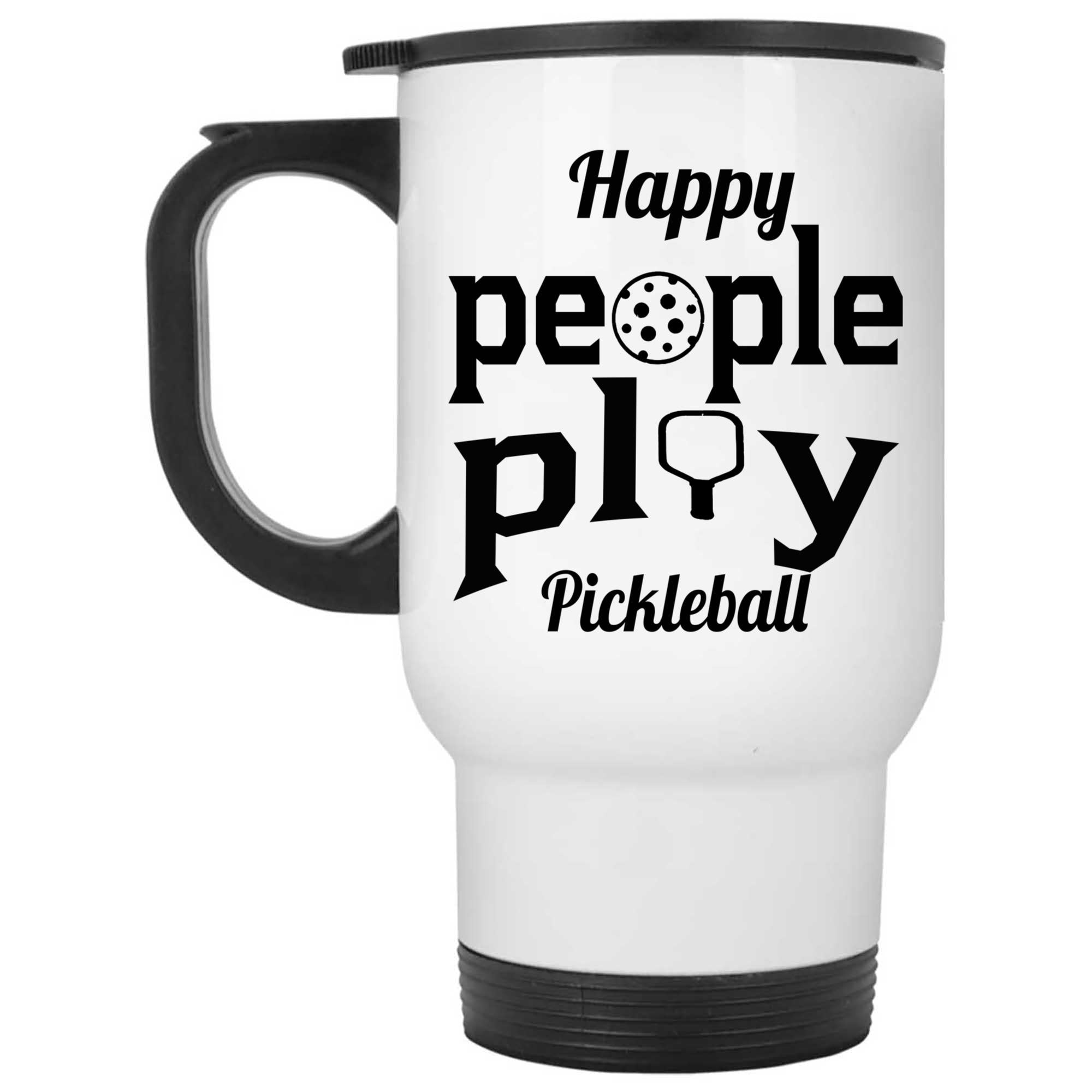 Skitongifts Coffee Mug Funny Ceramic Novelty Happy People Play Pickleball zqRmyT7