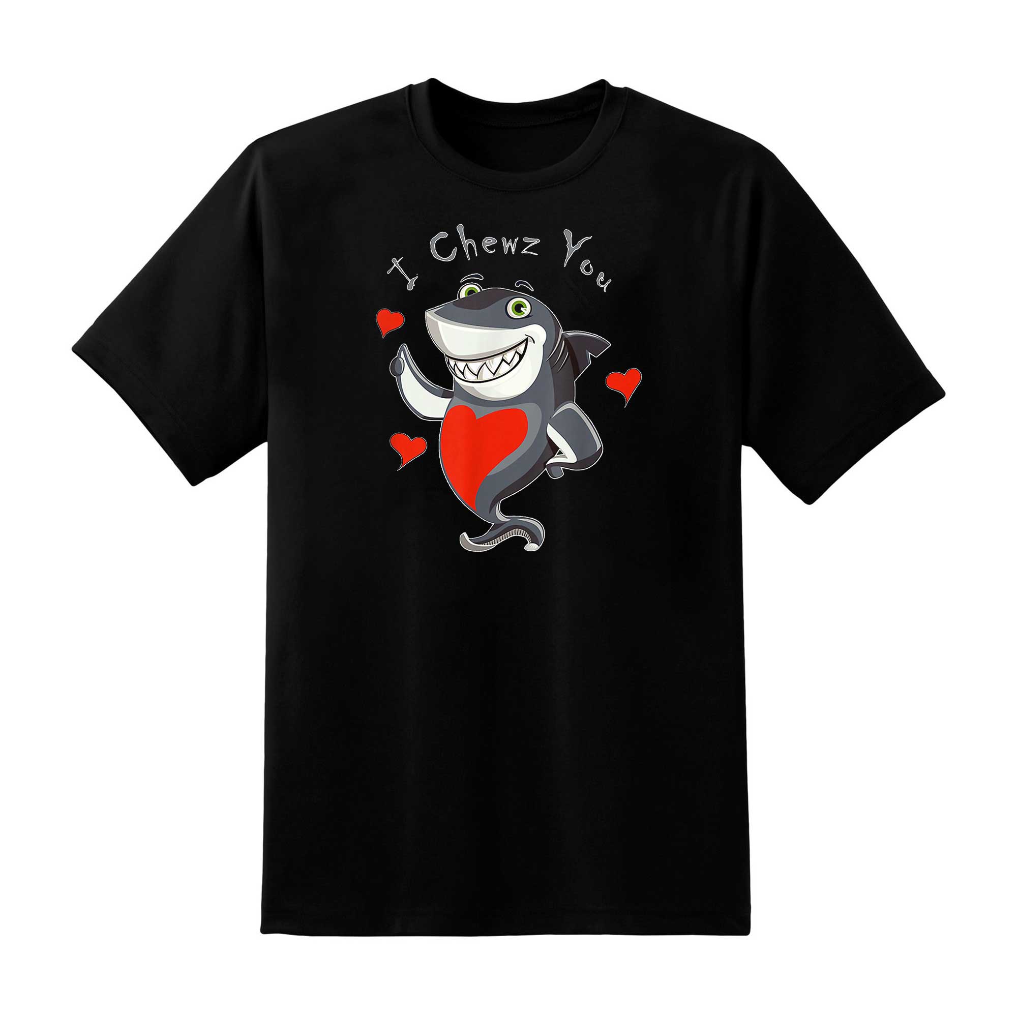 Skitongift Hearts I Chewz You Funny Shark Love Valentines Day Cute Long Sleeve T Shirt Funny Shirts
