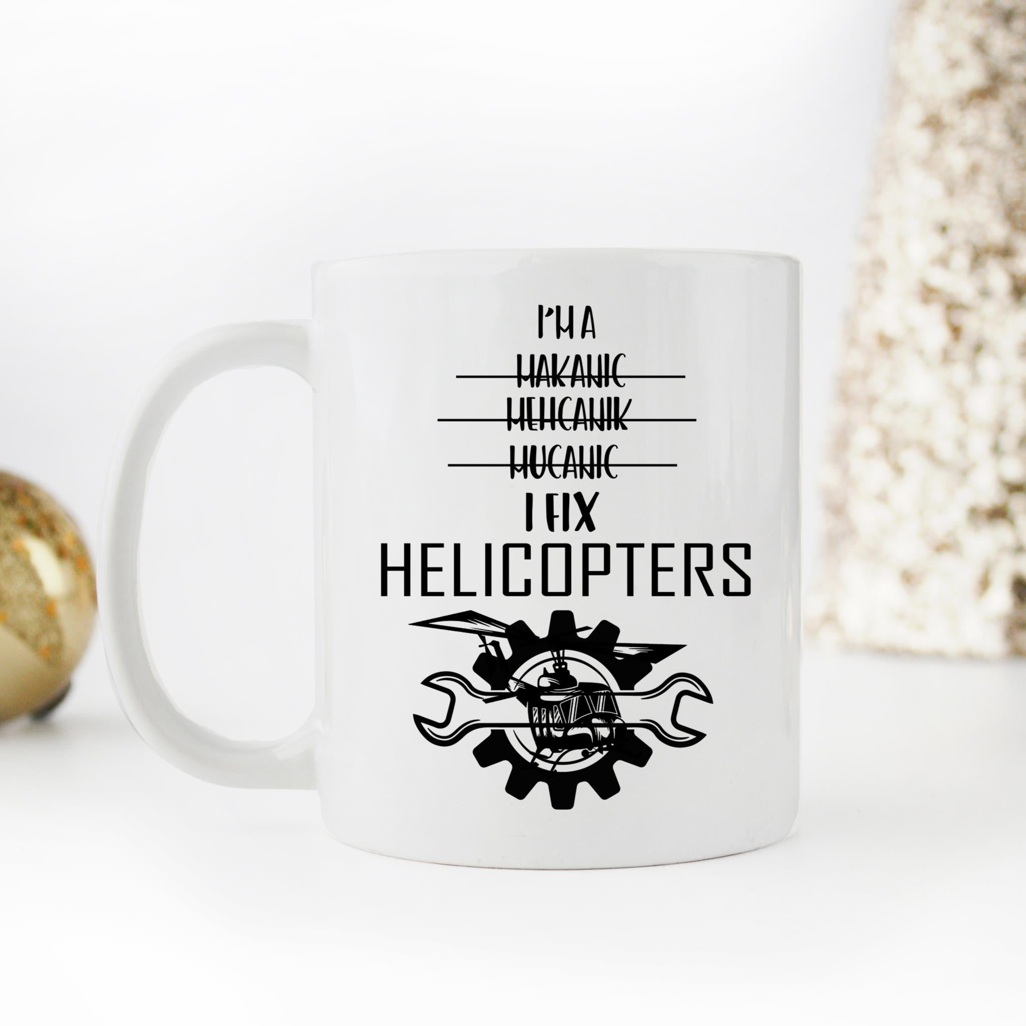 Skitongifts Coffee Mug Funny Ceramic Novelty Helicopter Mechanic vHnA8Qb