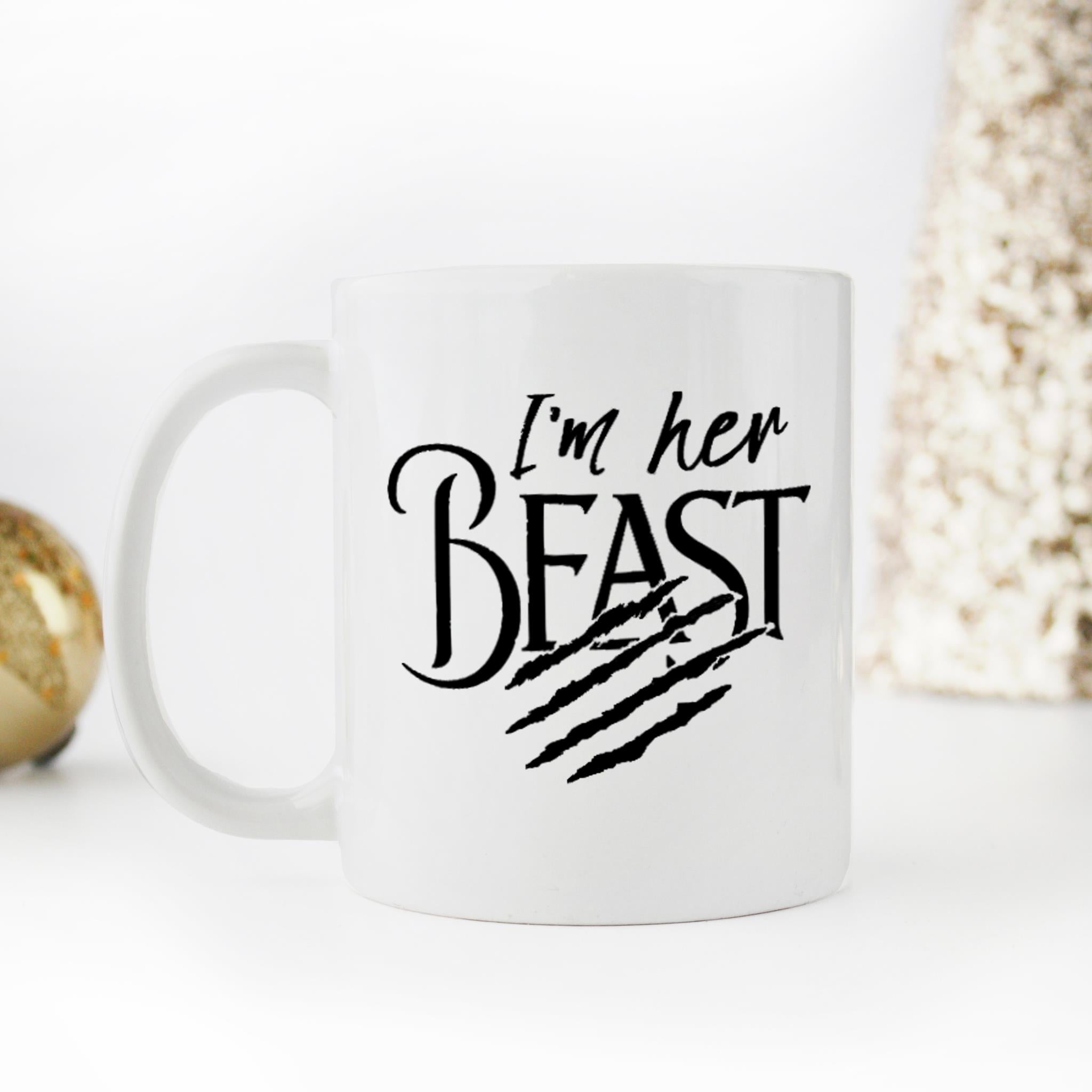 Skitongifts Funny Ceramic Novelty Coffee Mug Her Beast Funny Humorous And Cute Couple With Couples cBftUYO