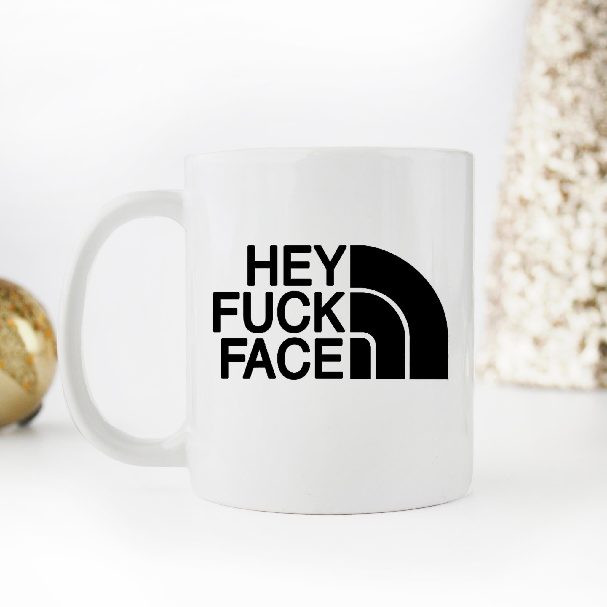 Skitongifts Funny Ceramic Novelty Coffee Mug Hey Fuck Face NTaMbRN