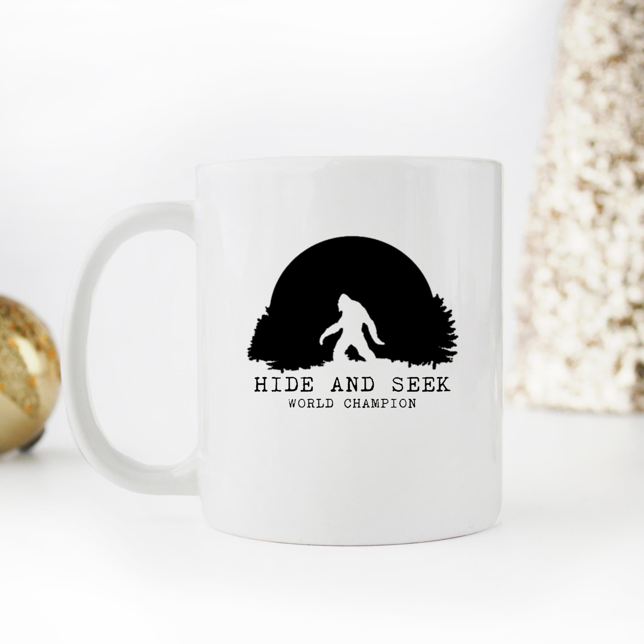 Skitongifts Funny Ceramic Novelty Coffee Mug Hide And Seek World Champion Bigfoot Camping Sunset N10TtCv