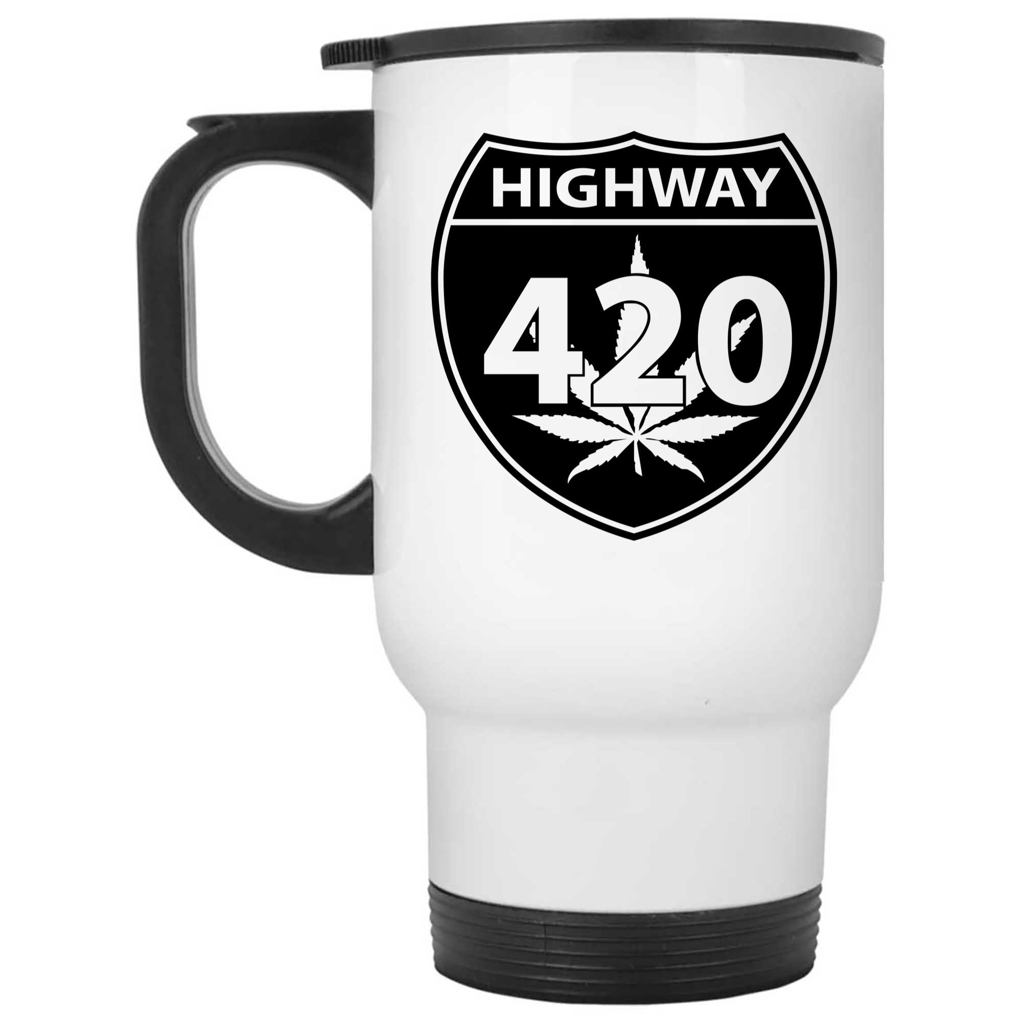 Skitongifts Funny Ceramic Novelty Coffee Mug Highway 420, Pot, Grass, Weed 8eHSYP8