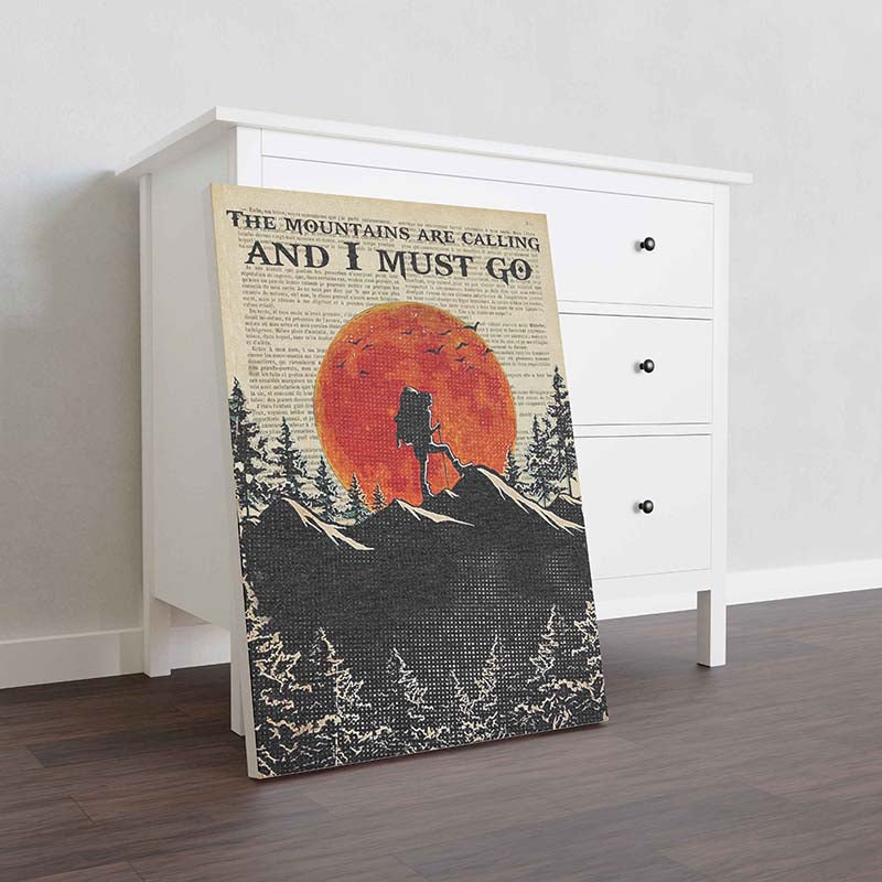 Skitongifts Wall Decoration, Home Decor, Decoration Room Hiking The Mountains Are Calling And I Must Go-TT1610