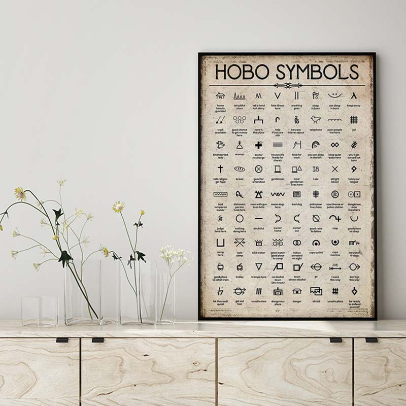 Skitongifts Wall Decoration, Home Decor, Decoration Room Hobo Symbols-MH2509