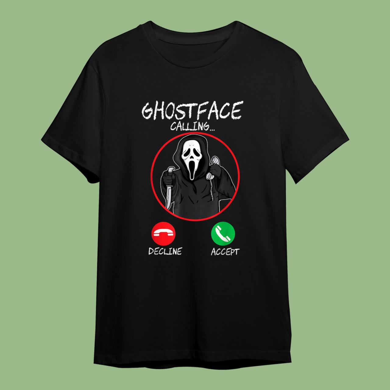 Skitongift Holiday Halloween Ghost Face Calling T-Shirt