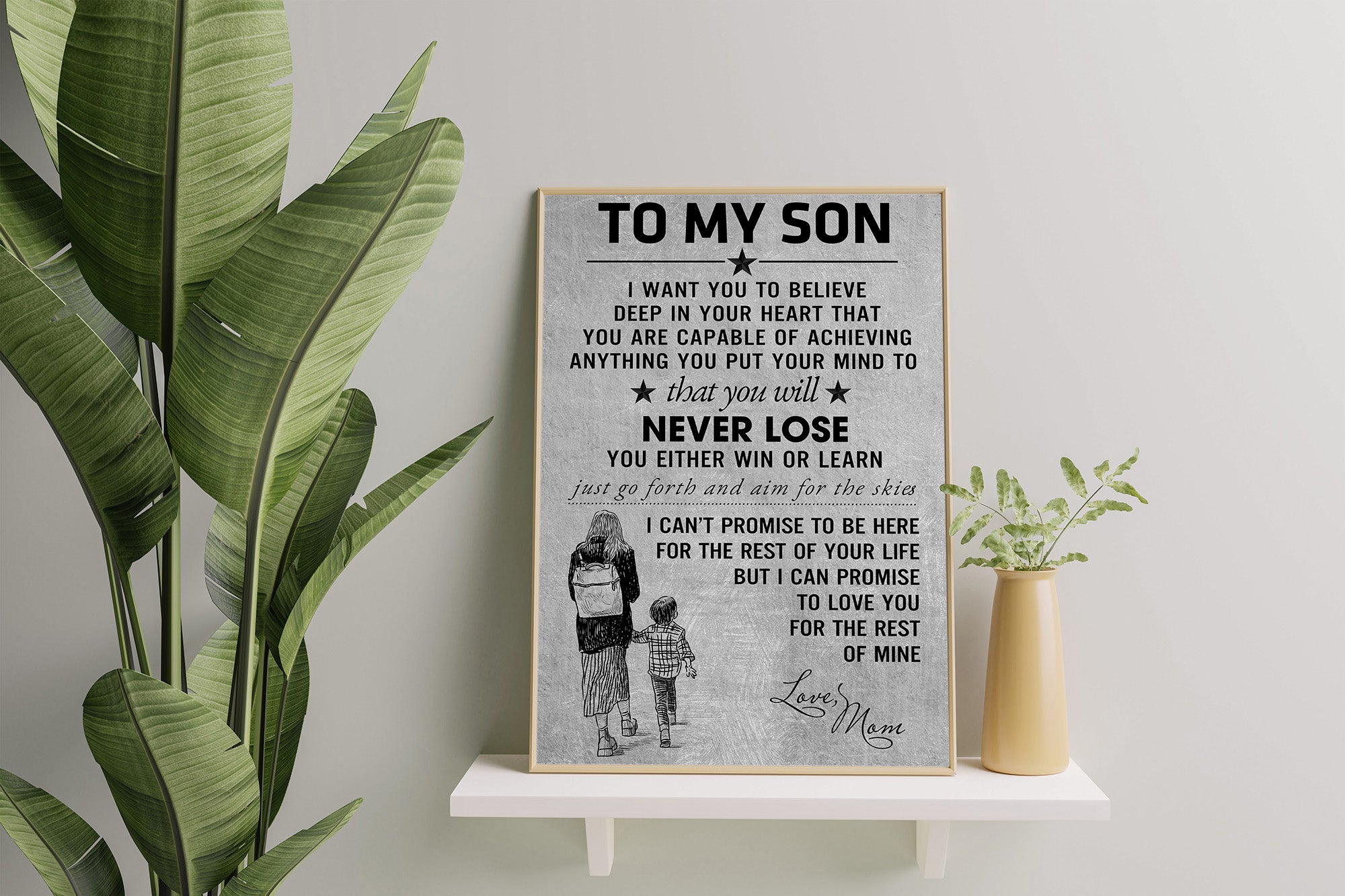 to My Son Poster, Son Gift from Mom, Never Lose You Either Win Or Learn