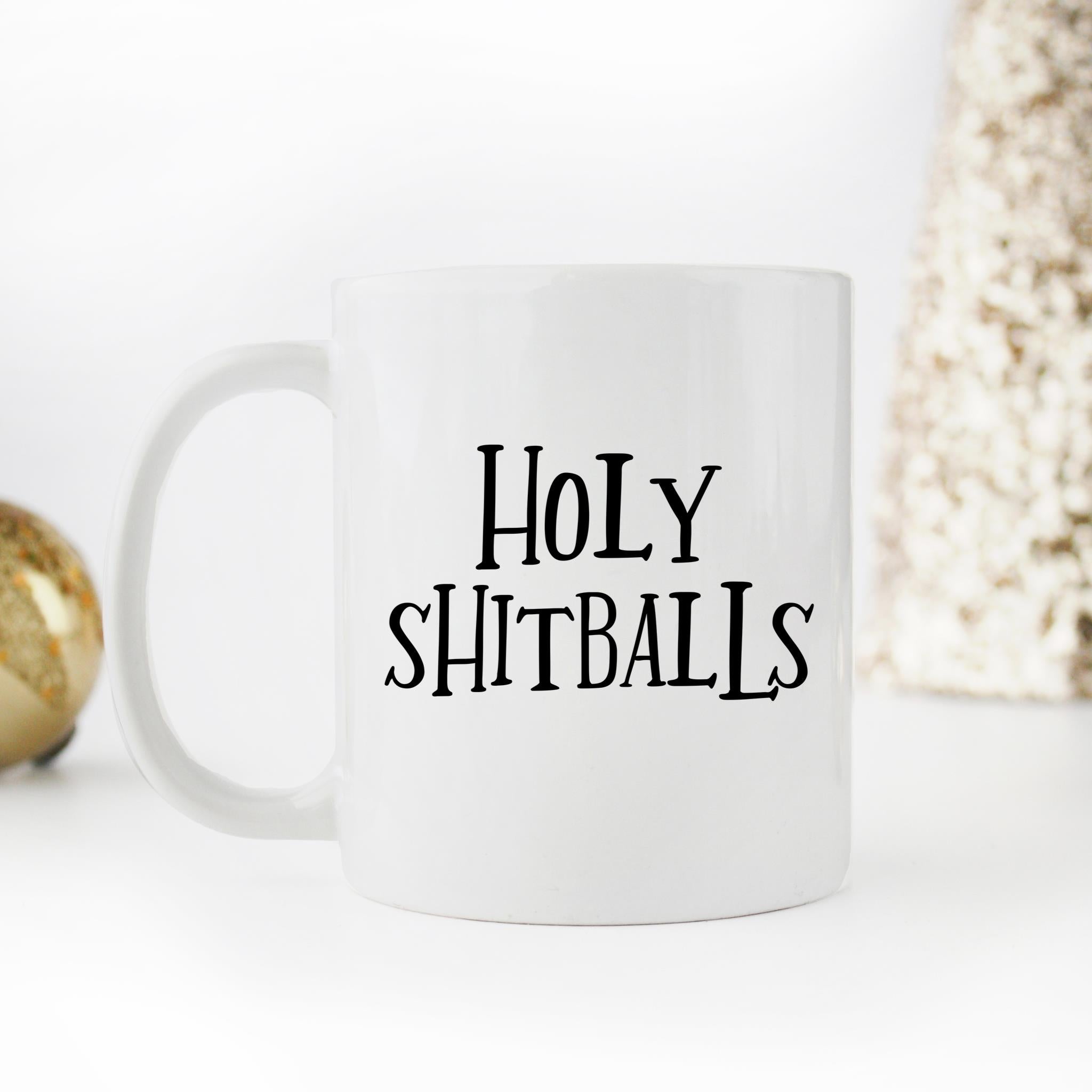 Skitongifts Funny Ceramic Novelty Coffee Mug Holy Shitballs, Vulgar, Explicit, Expletive 8Zo3WJW
