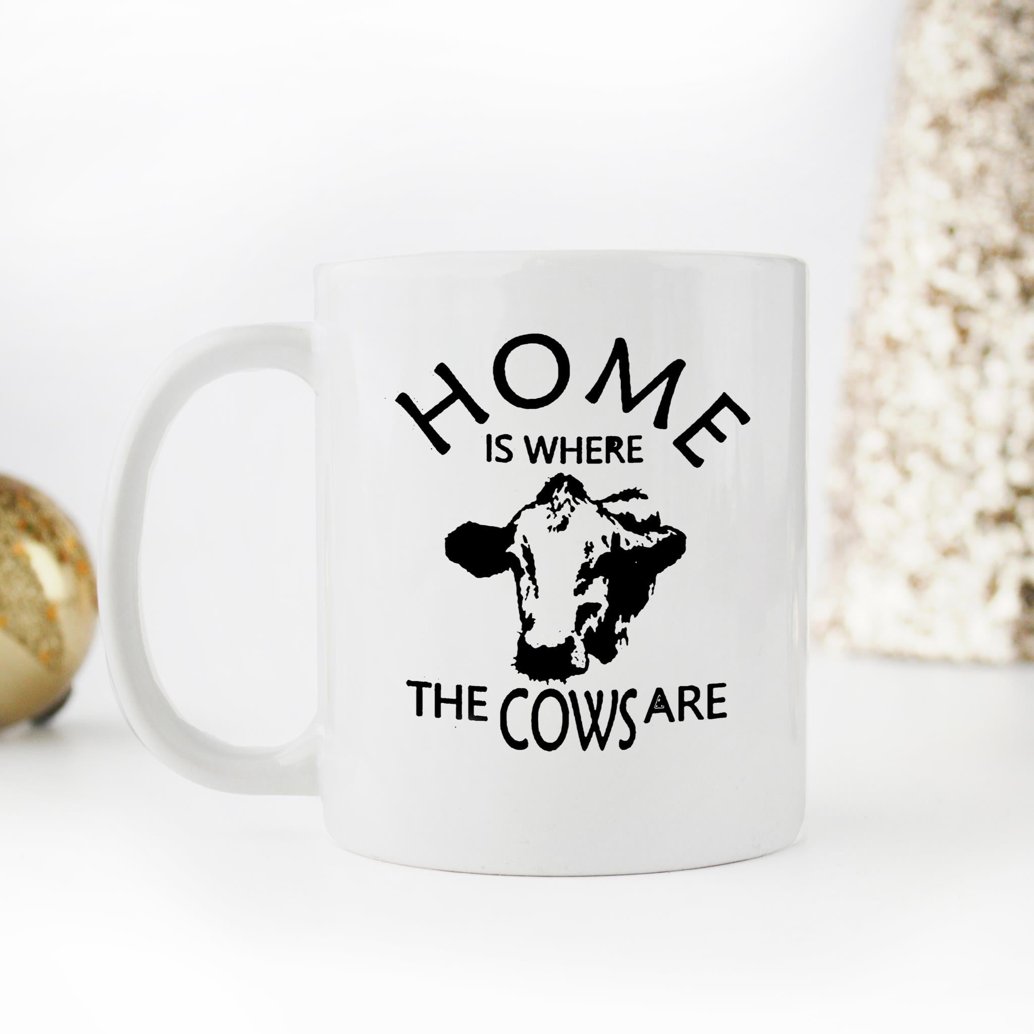 Skitongifts Funny Ceramic Novelty Coffee Mug Home Is Where The Cows Are YtTOabl