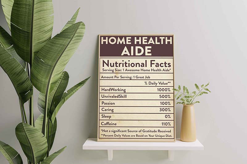 Skitongifts Wall Decoration, Home Decor, Decoration Room Home Health Aide Nutritional Facts Label TT0410