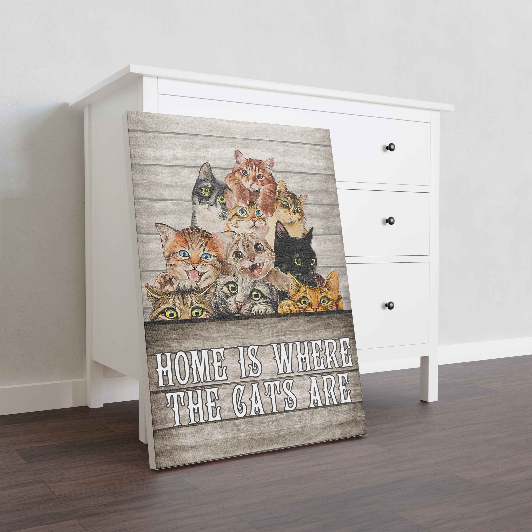 Skitongifts Wall Decoration, Home Decor, Decoration Room Home Is Where The Cats Are-TT2701