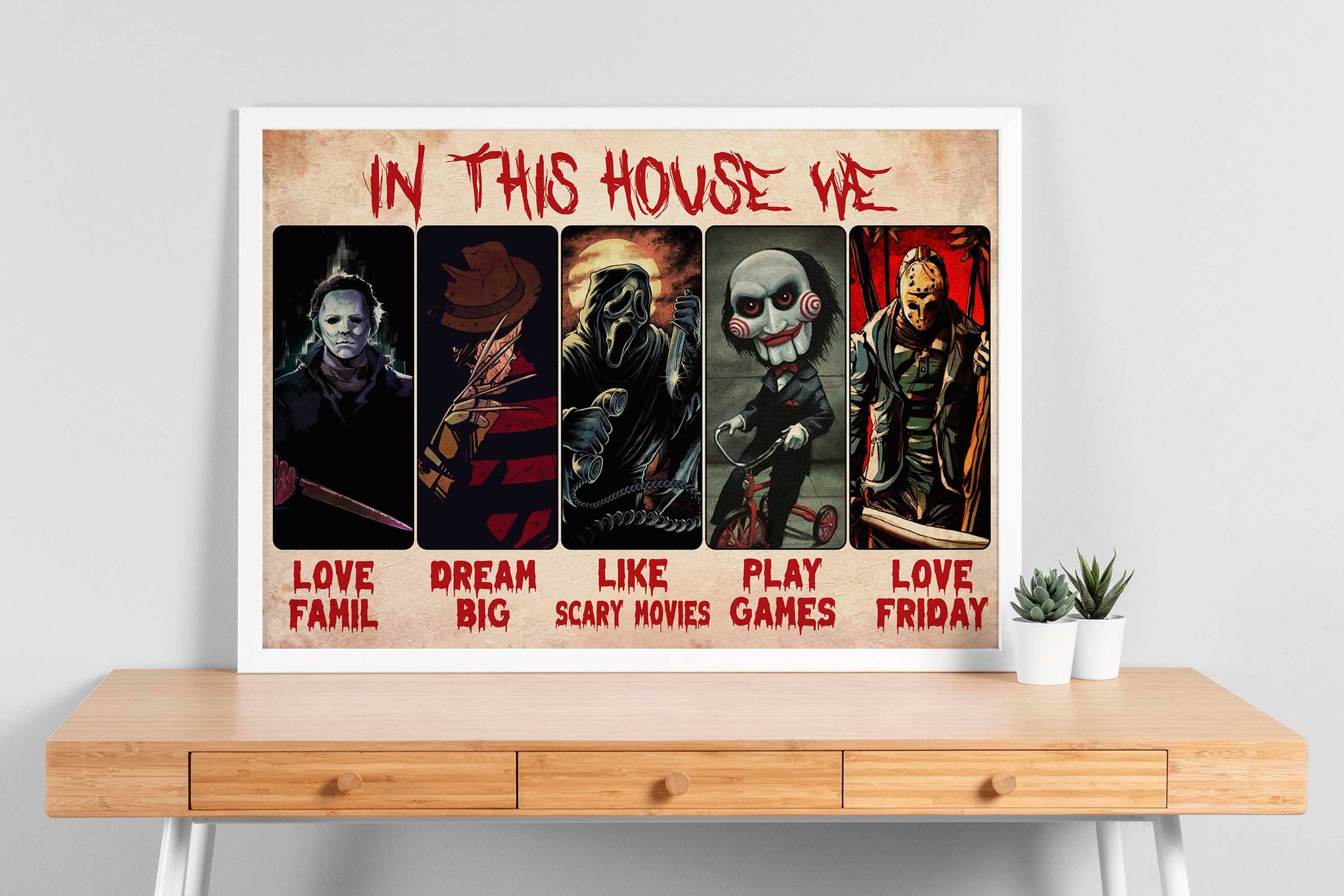 Horror Movies in This House We Love Family For Halloween-MH0408