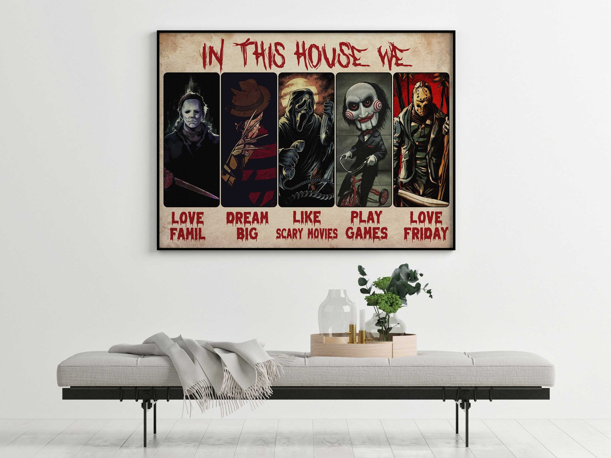 Horror Movies in This House We Love Family For Halloween-MH0408