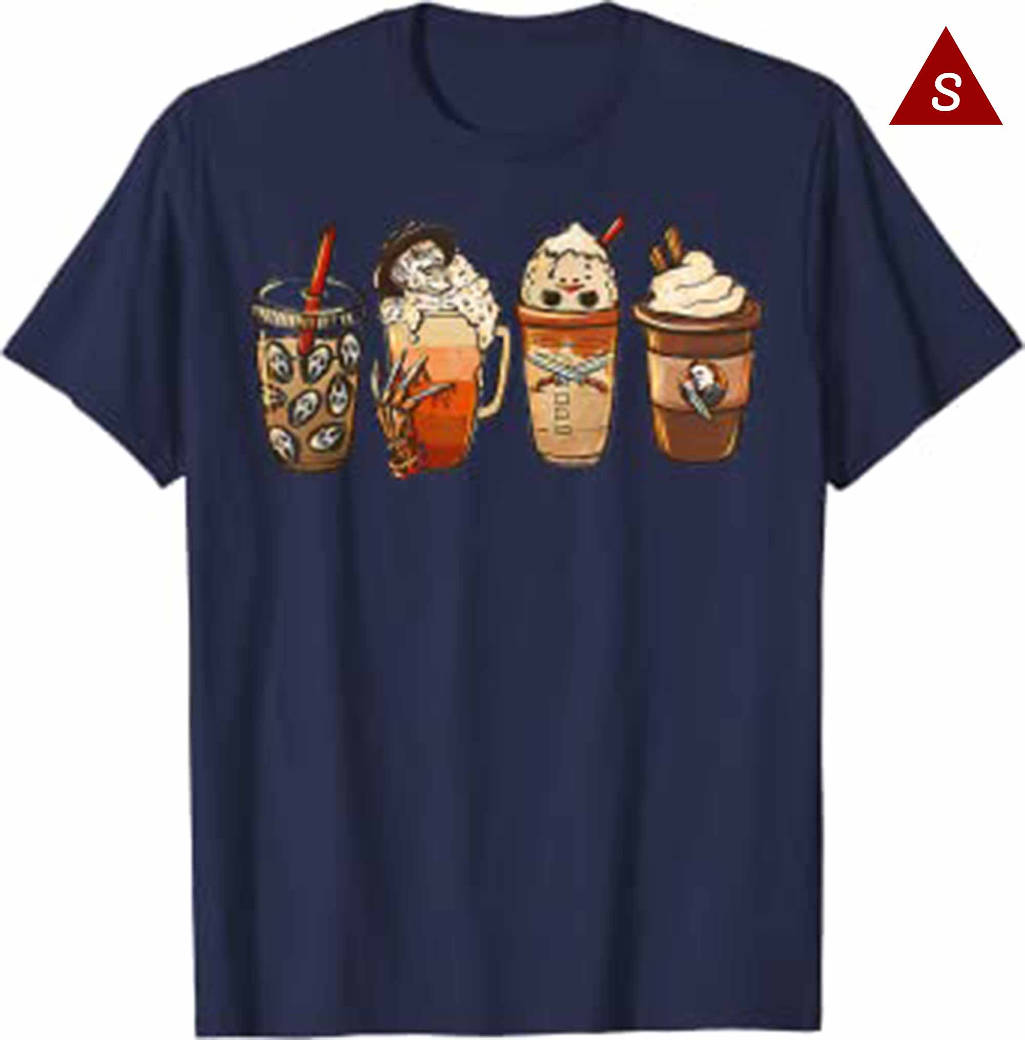 Skitongift Horror Movie And Coffee Halloween Spooky Season Coffee Lover T Shirt