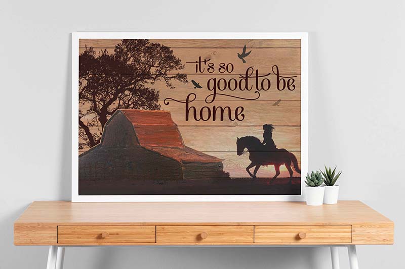 Skitongifts Wall Decoration, Home Decor, Decoration Room Horse It's So Good To Be Home TT1203